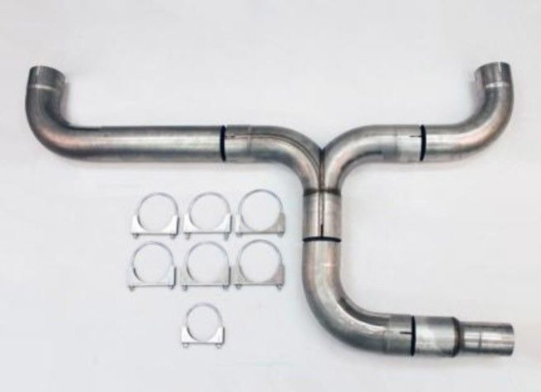 5" Diesel Exhaust Dual Stack Pipe Kit - 409 Stainless Steel - DK500