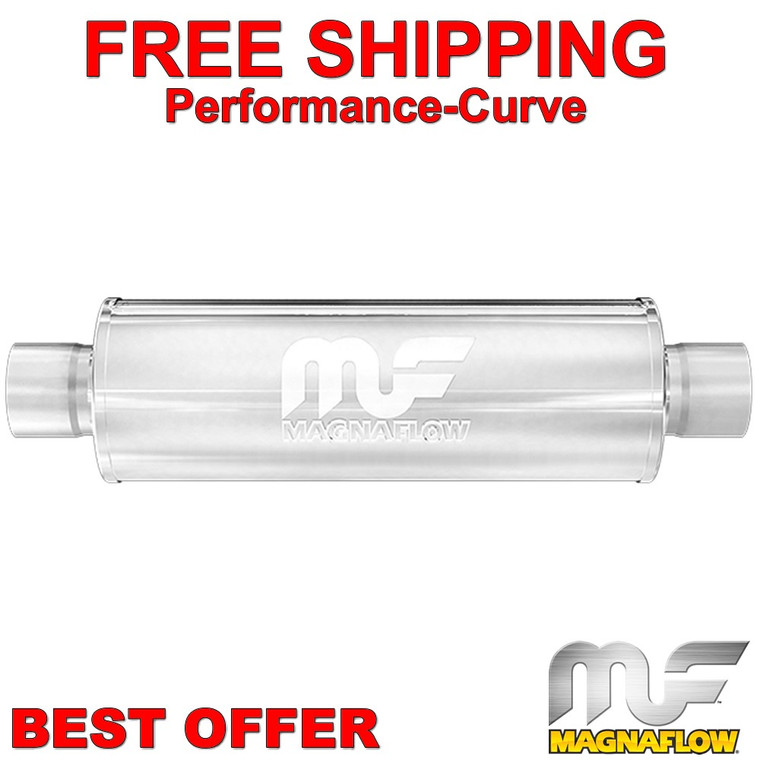 2.5" C/C 6" Round 27" Body MagnaFlow Muffler SS Exhaust 12640