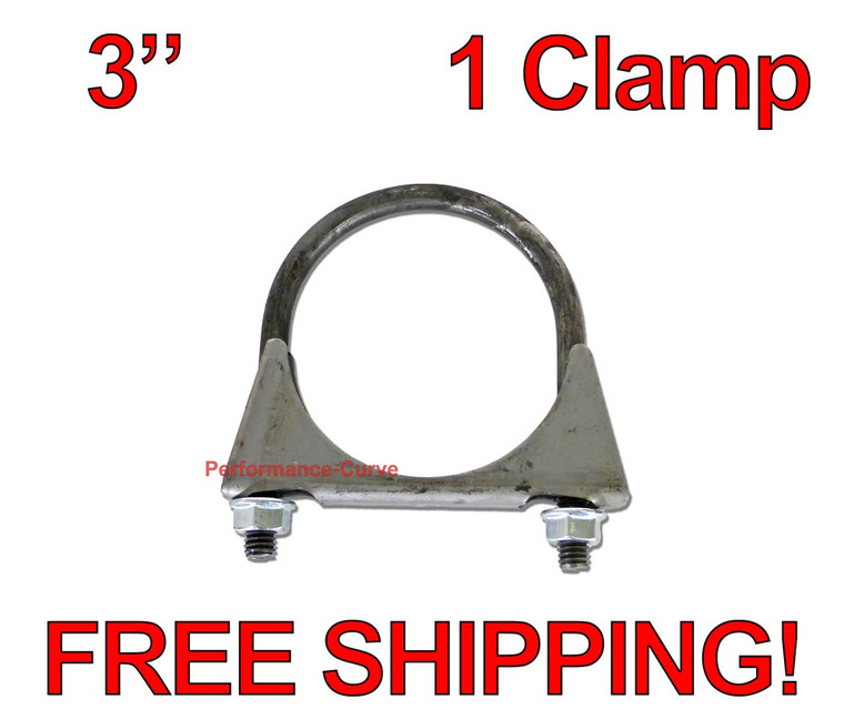 3" Exhaust U-Bolt Clamp - 5/16" Rod - Standard Duty - Saddle Style