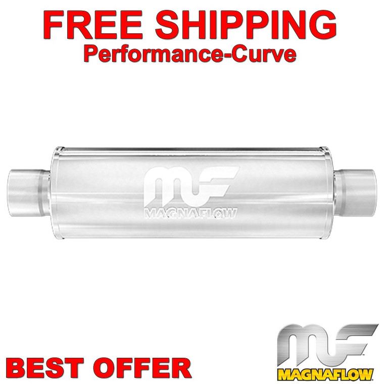 3" C/C - 4" Round 14" Body MagnaFlow Exhaust Muffler SS 14419