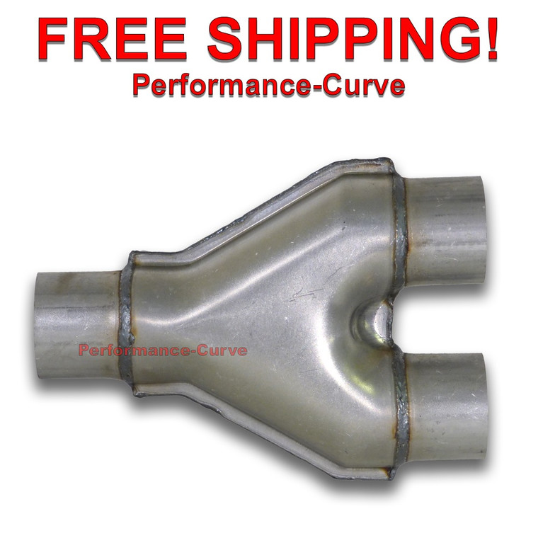 Y Pipe Universal Custom Exhaust Aluminized Single 2.25" / Dual 2.25" Y2141