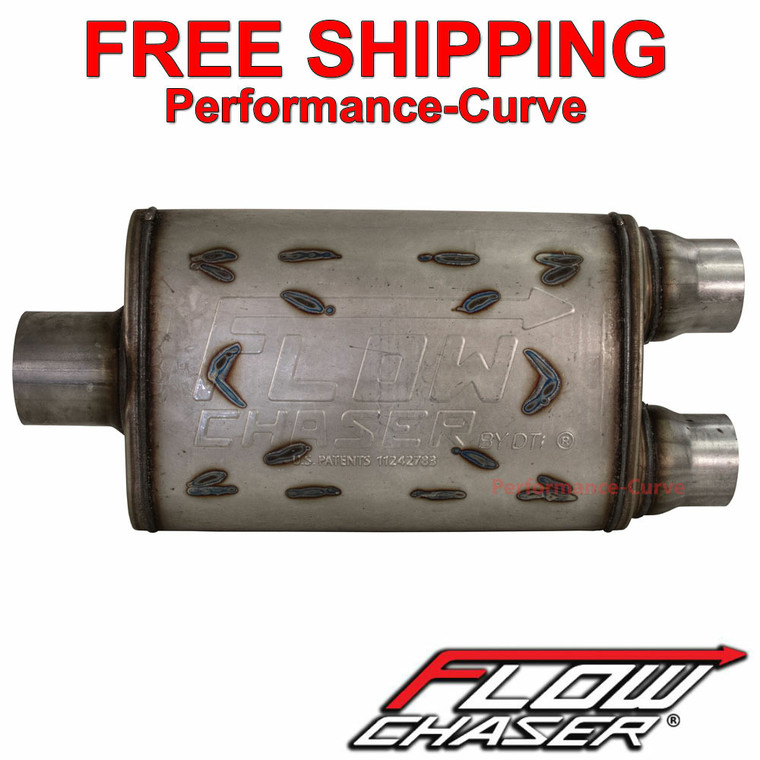 Flow Chaser Performance Exhaust Muffler SS 3" IN \ Dual 2.5" Out - 930402