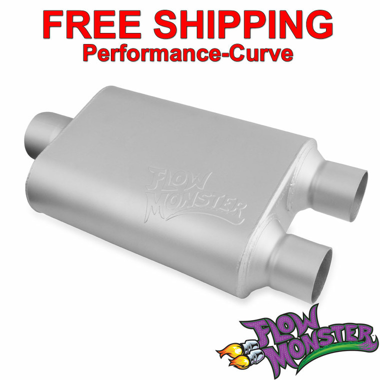 FlowMonster 2 Chamber Performance Muffler 3" In \ 2.5" Dual  430402-FM