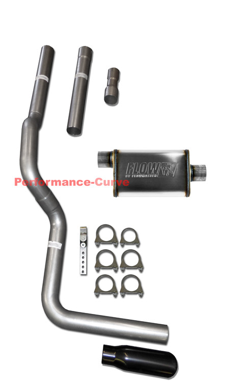 Mandrel Performance Exhaust w/ FlowFX Muffler Fits 88-01 Dodge Ram 5.2 5.9 Black Tip