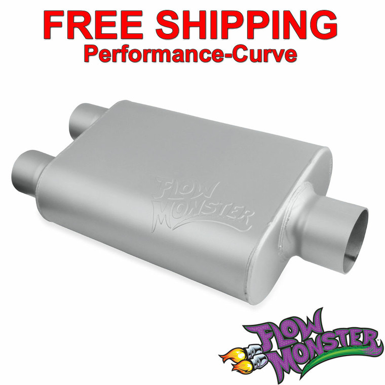 FlowMonster 2 Chamber Performance Muffler 2.5" In Dual \ 3" Out 425403-FM