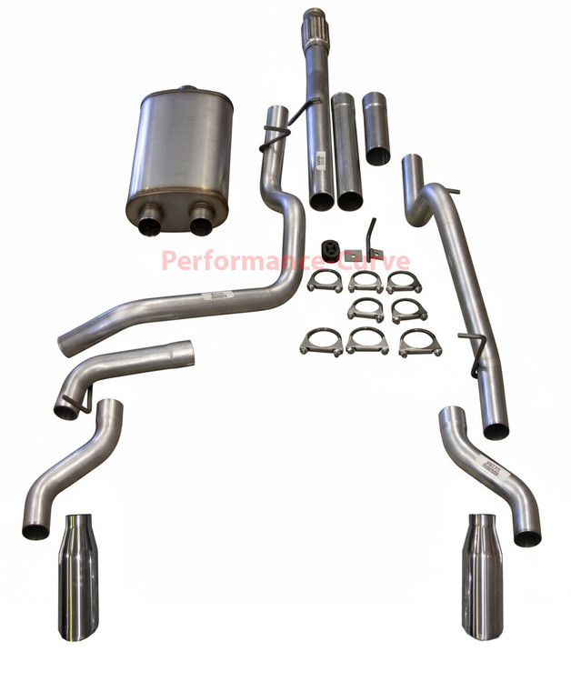 Dual Exhaust Kit MaxFlow Large Body Fits 19-26 Silverado/Sierra 1500 5.3L Rear Exit