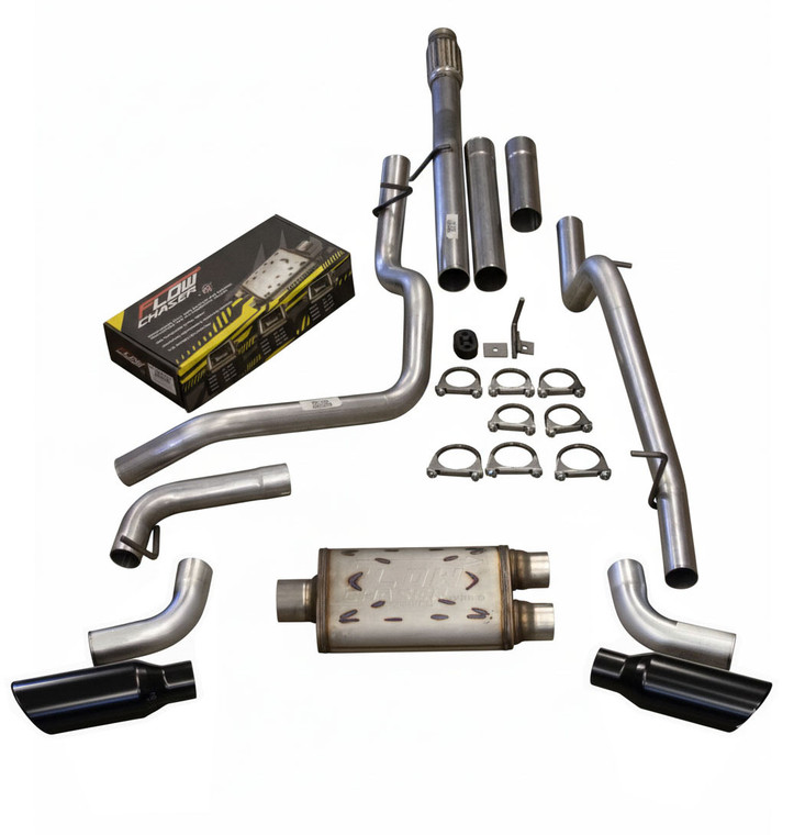 Dual Exhaust Flow Chaser 19-26 Silverado/Sierra 1500 5.3L Black Tips Side Exit