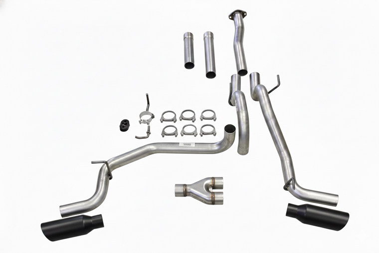 16-23 Toyota Tacoma 3.5 Catback Dual Exhaust w/Y Pipe Black Tips