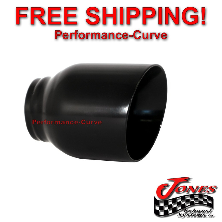 Stainless Exhaust Tip Double Wall Angle Black 2.5" Inlet - 4" Outlet - 5" Long