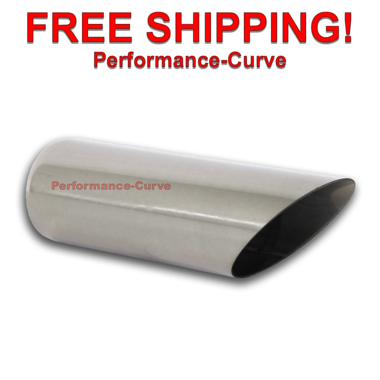 Stainless Steel Exhaust Tip Angle Cut - 2.5" Inlet - 2.75" Outlet - 9" Long
