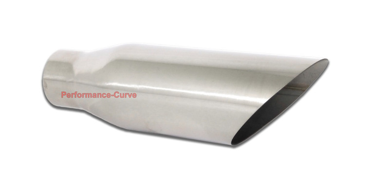 Stainless Steel Exhaust Tip Angle Cut 2.25" Inlet - 3.5" Outlet - 12" Long