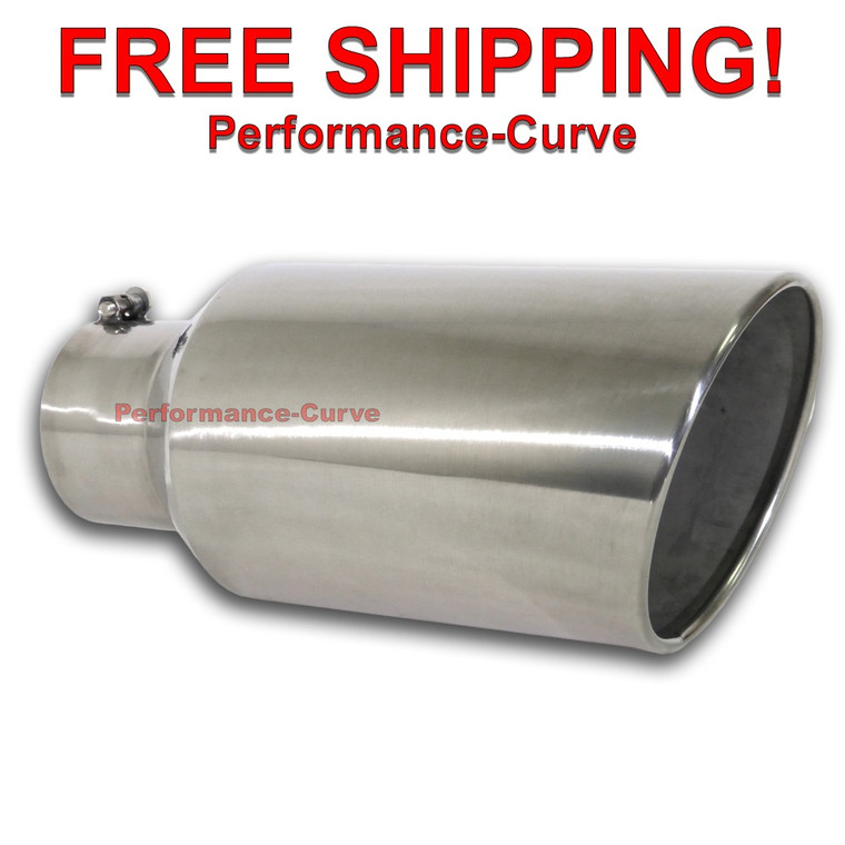 Diesel Polished Stainless Steel Bolt On Exhaust Tip 5" Inlet - 8" Out - 18" Long