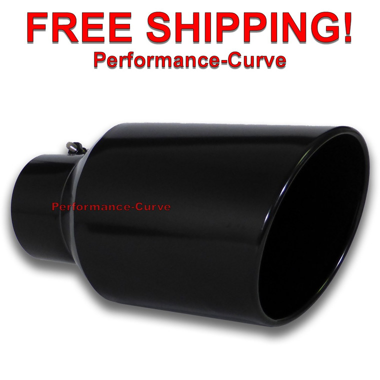 Black Diesel Stainless Steel Bolt On Exhaust Tip 5" Inlet - 8" Outlet - 15" Long