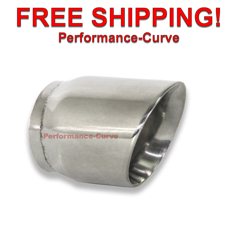 Stainless Steel Exhaust Tip Double Wall Angle 2.50" Inlet - 3" Outlet - 4" Long