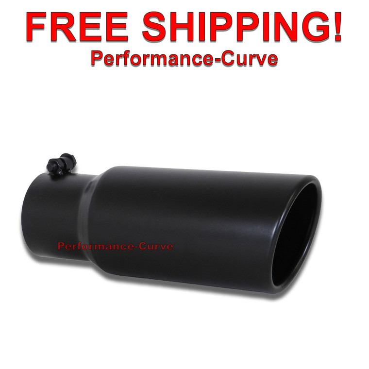 Diesel Black Bolt On Exhaust Tip 3.5" Inlet - 4.5" Outlet - 12" Long