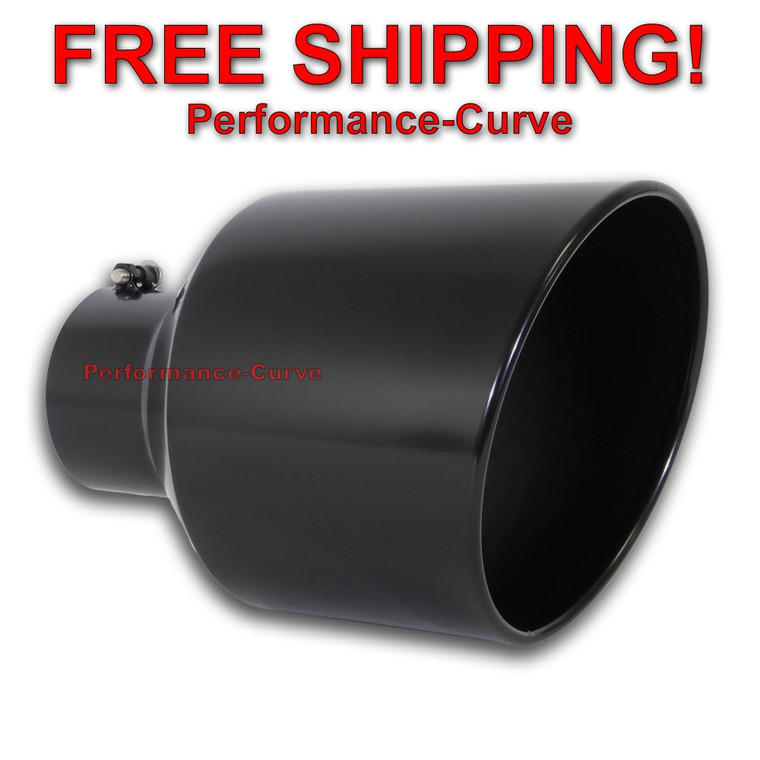 Black Diesel Stainless Steel Bolt On Exhaust Tip 5" Inlet - 10" Out - 15" Long