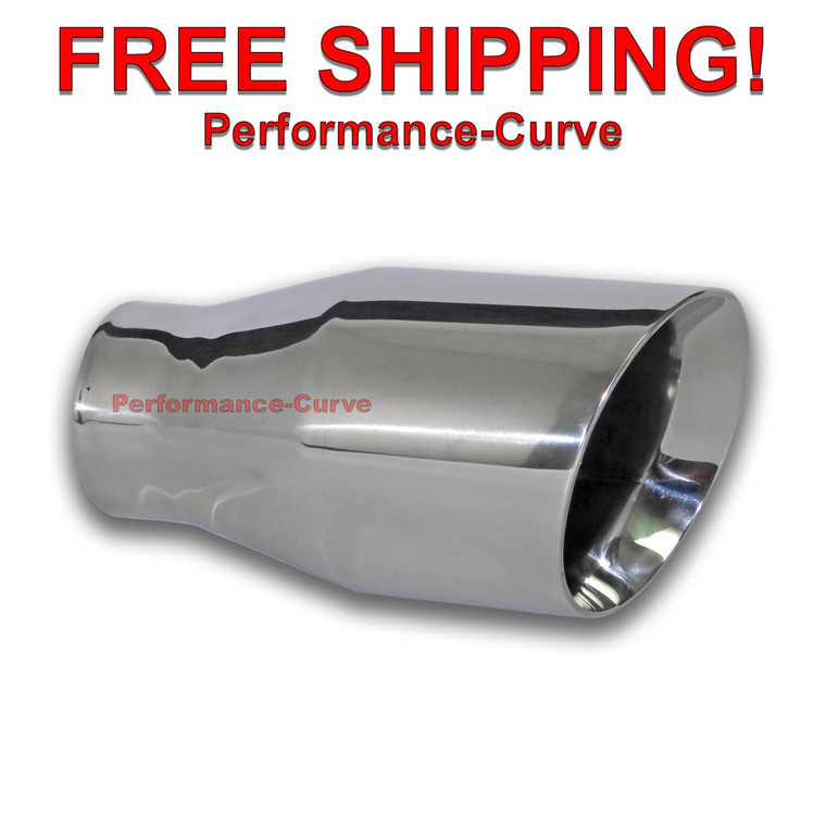 Stainless Steel Exhaust Tip Double Wall - 2.25" Inlet - 3.5" Outlet - 7" Long