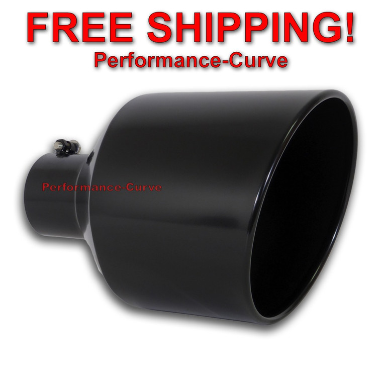 Black Diesel Stainless Steel Bolt On Exhaust Tip 4" Inlet - 10" Out - 15" Long