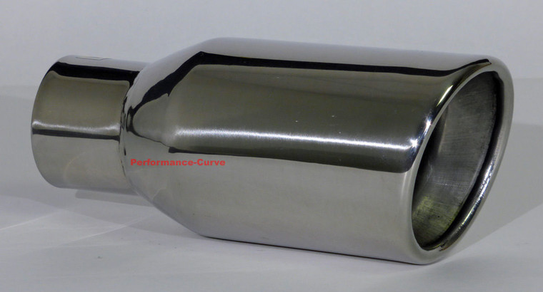 Stainless Steel Exhaust Tip DW Resonated 2.25" In - 3.5" Out - 8" Long