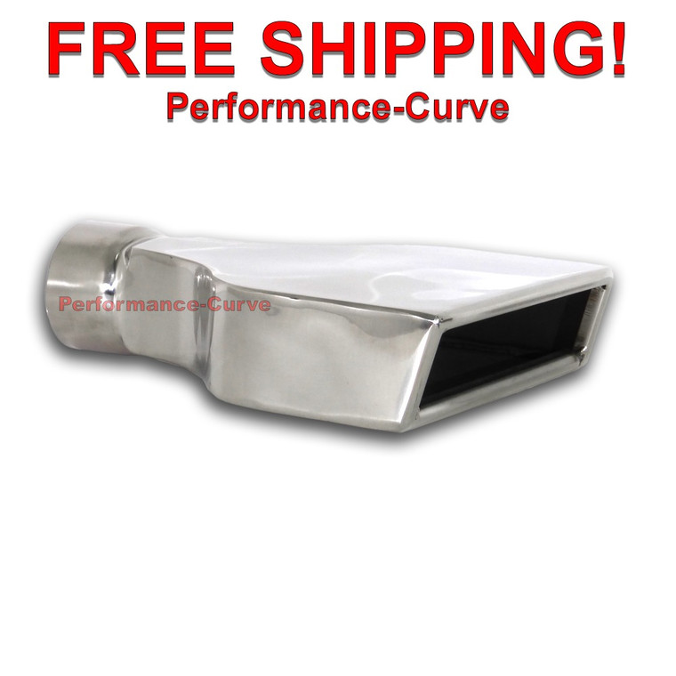 Polished Stainless Steel Exhaust Tip Slant Camaro - 2.5" Inlet - 6" x 2.25" Out