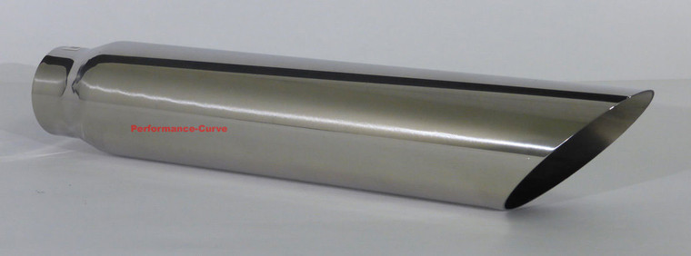 Stainless Steel Exhaust Tip Angle Cut - 2.25" Inlet - 3" Outlet - 16" Long