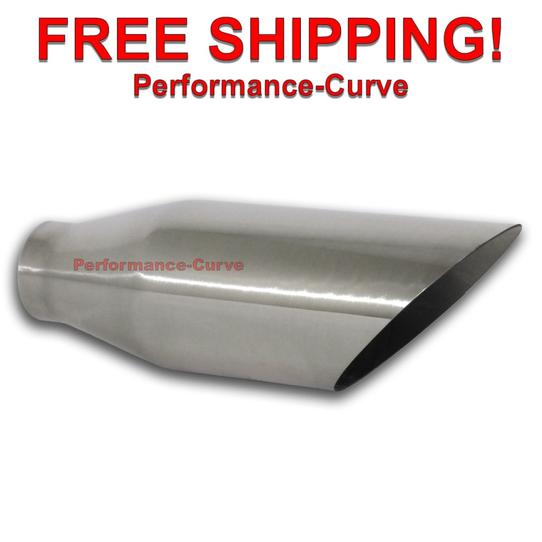 Stainless Steel Exhaust Tip 2.25" Inlet - 4" Outlet - 12" Long