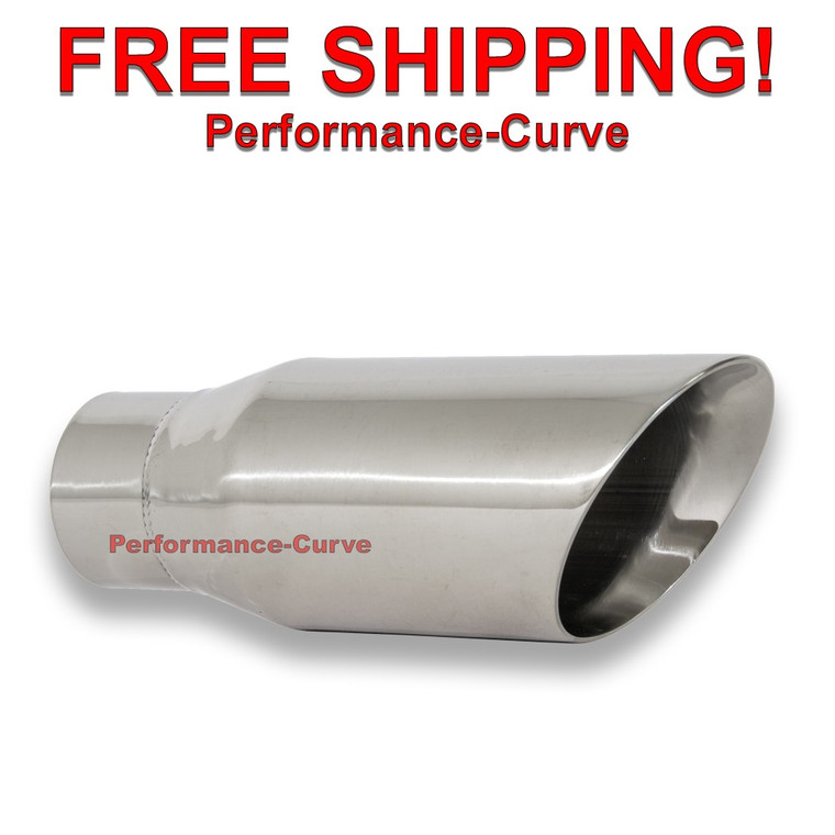 Stainless Steel Exhaust Tip Double Wall 2.5" Inlet - 3.5" Outlet - 9.5" Long