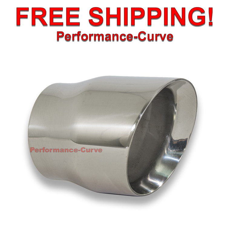 Diesel Race Stainless Steel Exhaust Tip DW Angle- 4" In - 5" Out - 6" Long