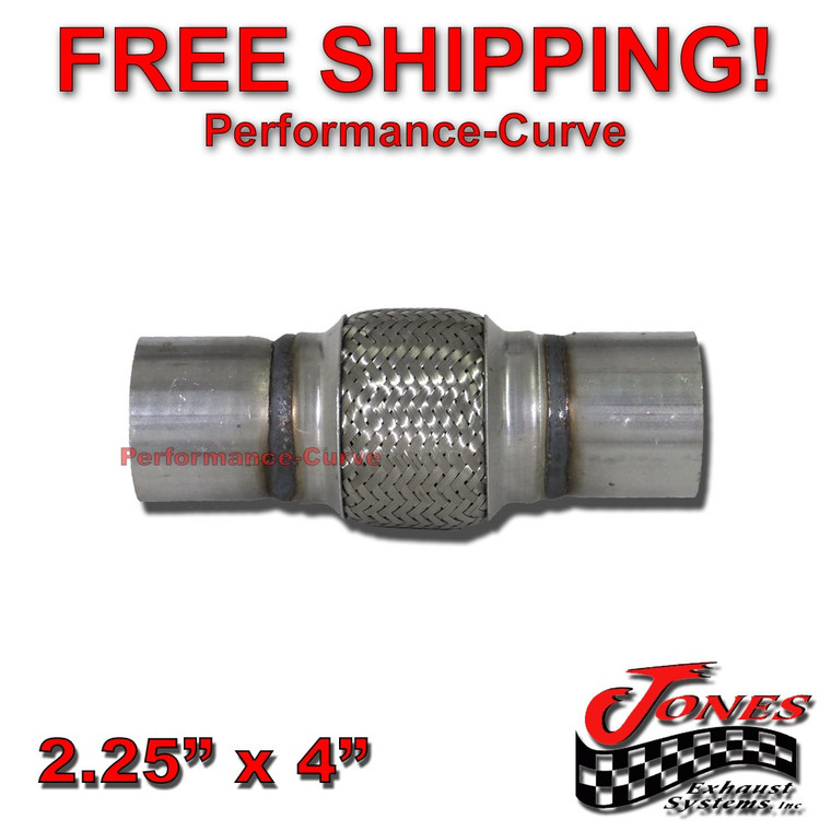 2.25" x 4" Exhaust Flex Pipe Tube Custom Heavy Duty Stainless Steel Triple Ply