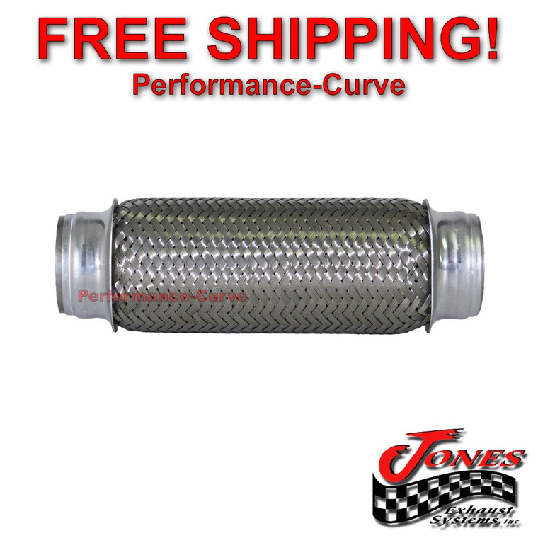 1.75" x 8" Exhaust Flex Pipe Custom Heavy Duty Stainless Steel Triple Ply 1 3/4