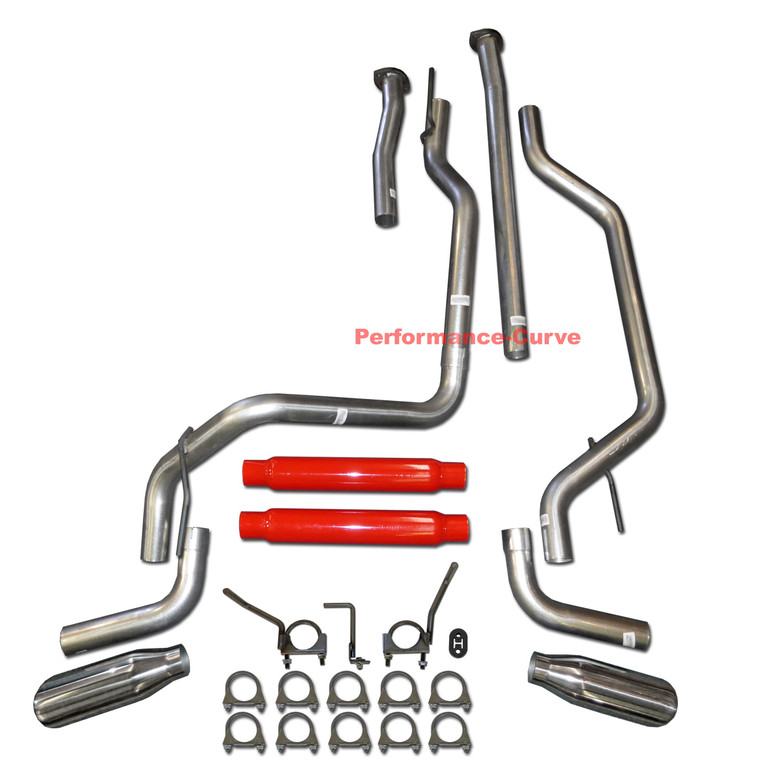 09-20 Toyota Tundra Performance Dual Exhaust Kit w/ Cherry Bomb Glass Packs - Side Exit Polished Tips