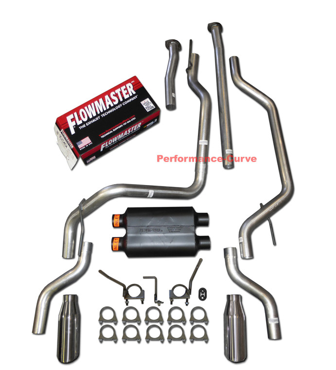 09-20 Toyota Tundra Performance Dual Exhaust Kit w/ Flowmaster Super 40 Muffler - Rear Exit Polished Tips