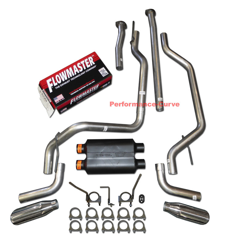 09-20 Toyota Tundra Performance Dual Exhaust Kit w/ Flowmaster Super 40 Muffler - Side Exit Polished Tips