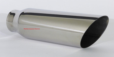 2.5" IN Inlet - 2.75" - 9" Long Outlet Turn Down Exhaust Tip Angle Cut SS