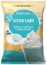 Enjoy the delicious taste of cotton candy in this caffeine-free, coffee-free blended crème mix from Big Train. Kidz Kreamz blended crèmes contain the sweet flavors that kids crave, with only 3 grams of fat per 8 oz serving. Of course, it's not just for children, it's also perfect for grown-ups who don't want coffee. Enjoy as a sweet iced drink or a thick, blended frappe. The bulk 3.5 lb bag is perfect for the consistent Big Train drinker and it keeps for months if kept in an airtight container. Treat yourself at home, or serve it in your restaurant or coffee shop. Each 3.5 lb. bag prepares 40 drinks of 8 oz. each.