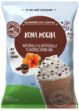 Big Train Kona Mocha Blended Ice Coffee Frappe Mix is inspired by the full-bodied taste of Hawaii's Kona coffee. Our mocha mix has deep-roasted flavor and big chocolate taste. We sourced the highest-quality ingredients and carefully blended them to create this caffeinated treat you'll savor with every sip. Our chocolaty mix refreshes and invigorates with premium coffee and a heavenly dose of rich cocoa and our silky base delivers smooth, consistent texture. This delicious chocolaty mix is sure to please coffee lovers in search of incredible flavor. Serve hot, iced, or blended.