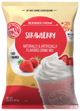 Big Train Strawberry Blended Crème Frappe Mix’s ripe strawberry flavor infuses a creamy base, delivering a smooth and consistent drink everyone will love. Our strawberry mix is delicious alone, or indulge even more and try it topped with whipped cream for a sweeter finish. Serve, iced or blended.