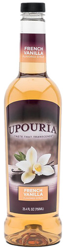Upouria French Vanilla Flavored Syrup, 750 mL PET Bottles (Pack of 2) with Syrup Pump