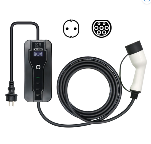 Portable EV Charger, 5M Wallbox 16A 3.6KW Adjustable Current Charger