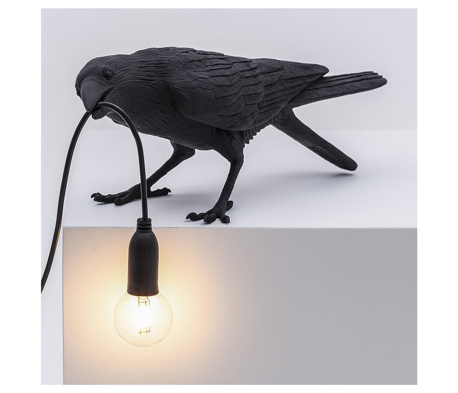 seletti playing bird table lamp black