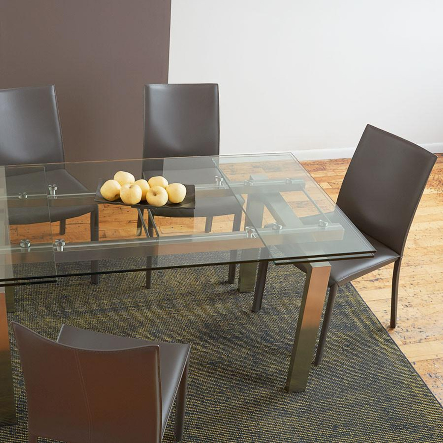 Modern Glass Extending Dining Table Bellevue Furniture