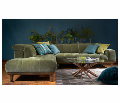 Natuzzi Monte Carlo Fabric Sectional-Fern