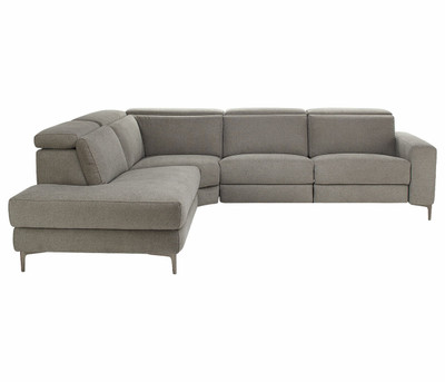 Clearance Romano Fabric Power Recline Sectional-Pewter