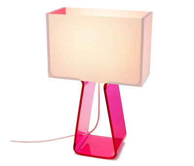 Pablo Designs Tube Top Table Lamp-Pink & White