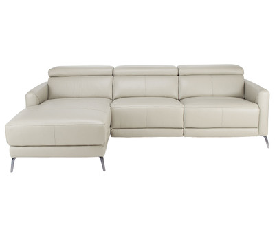 Lucas Leather Power Recline Sectional-Grey