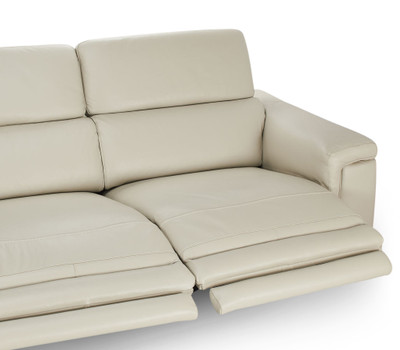 Bergamo Leather Two Power Recline 151" Sectional-Stone