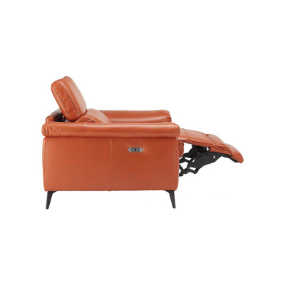 Bergamo Leather Power Recline Chair-Orange Peel