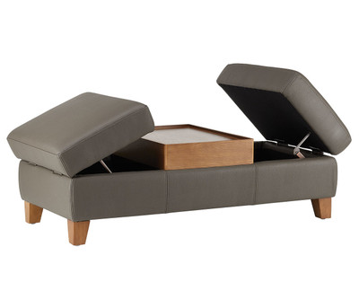 Origami Faux Leather Storage Ottoman-Grey