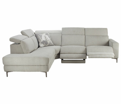 Romano Fabric Power Recline Sectional- Dove