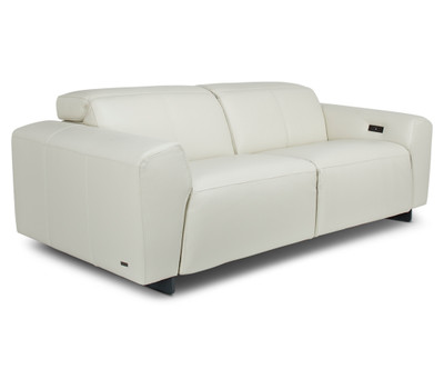 Natuzzi Nuvola White Leather Power Recline Loveseat - Kasala